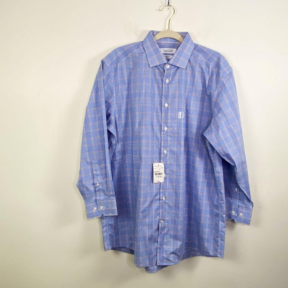 Michael Strahan 17 32/33 Blue red Wrinkle free Dre